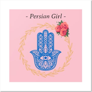 Persian Girl Iranian Iran Hamsa Posters and Art